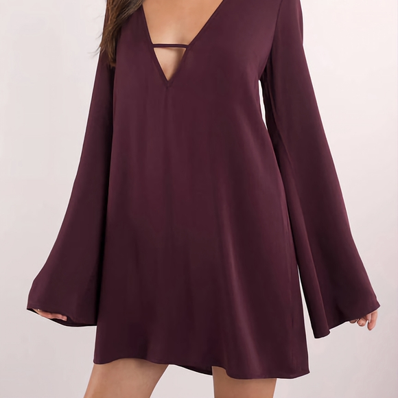 Burgundy Shift Dress - Picture 1 of 9
